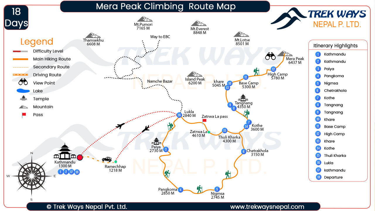Mera Peak Climbing Map